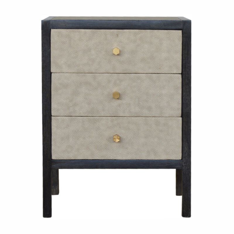 Artisan Furniture Solid Wood  Faux Leather Nightstand