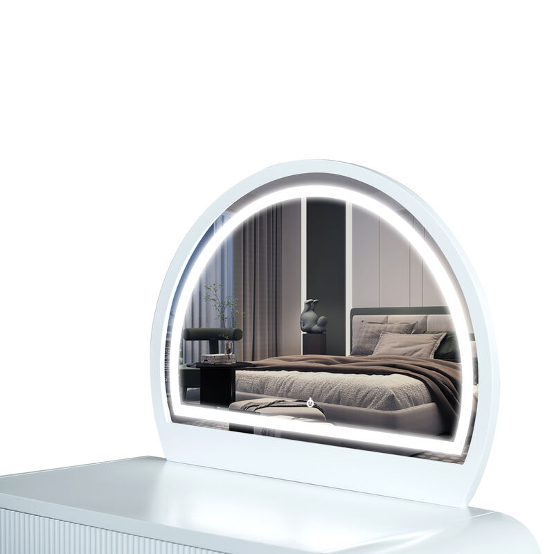 Merax Makeup Vanity Table with Touch Screen Lighted Mirror