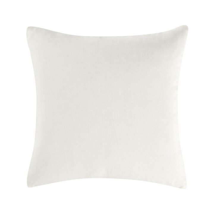 Paula Square Euro Pillow Sham, Soft Ivory Stone Washed Hemp, 26 Inch - Benzara