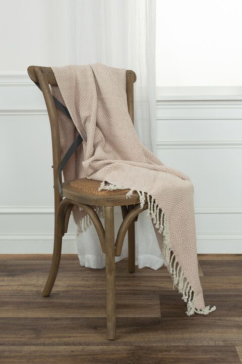 Blush/Natural 50" x 60" Throw Blanket