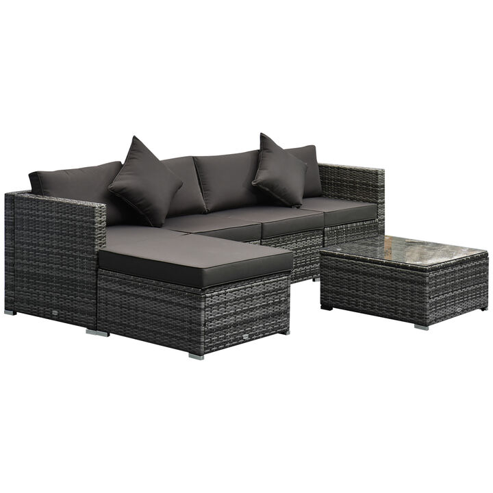 6 PCS Outdoor Rattan Sofa Furniture Infinite Options & Pure Comfort