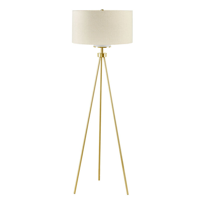 Pacific Metal Tripod Floor Lamp With Glass Shade