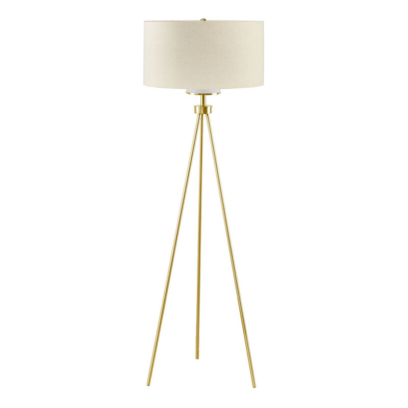 Pacific Metal Tripod Floor Lamp With Glass Shade
