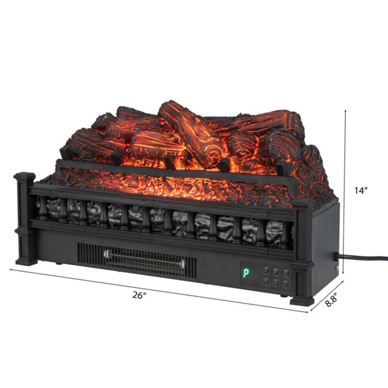 Hivvago 26 Inches Infrared Quartz Electric Fireplace with Realistic Pinewood Ember Bed