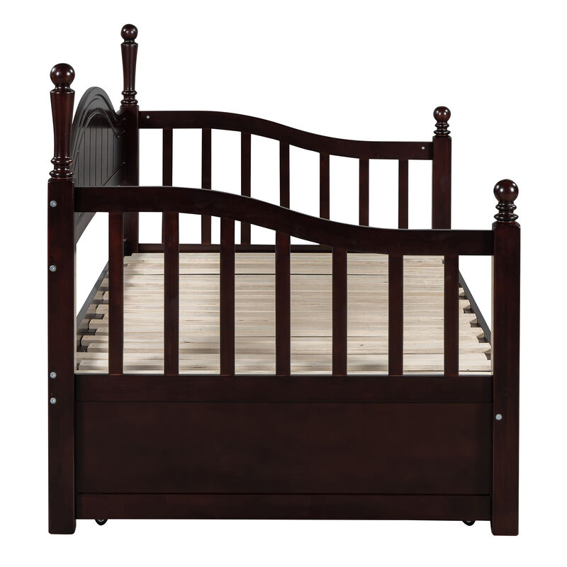 Merax Wooden Extendable Daybed with Trundle and Drawers