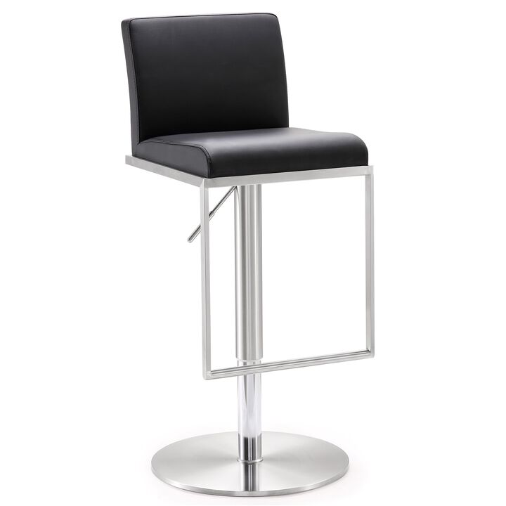 Amalfi White Performance Vegan Leather Adjustable Stool