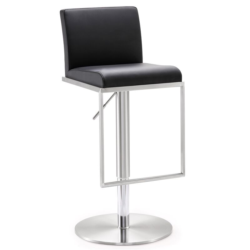 Amalfi White Performance Vegan Leather Adjustable Stool