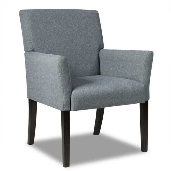 Hivvago Fabric Upholstered Executive Guest Armchair with Rubber Wood Legs
