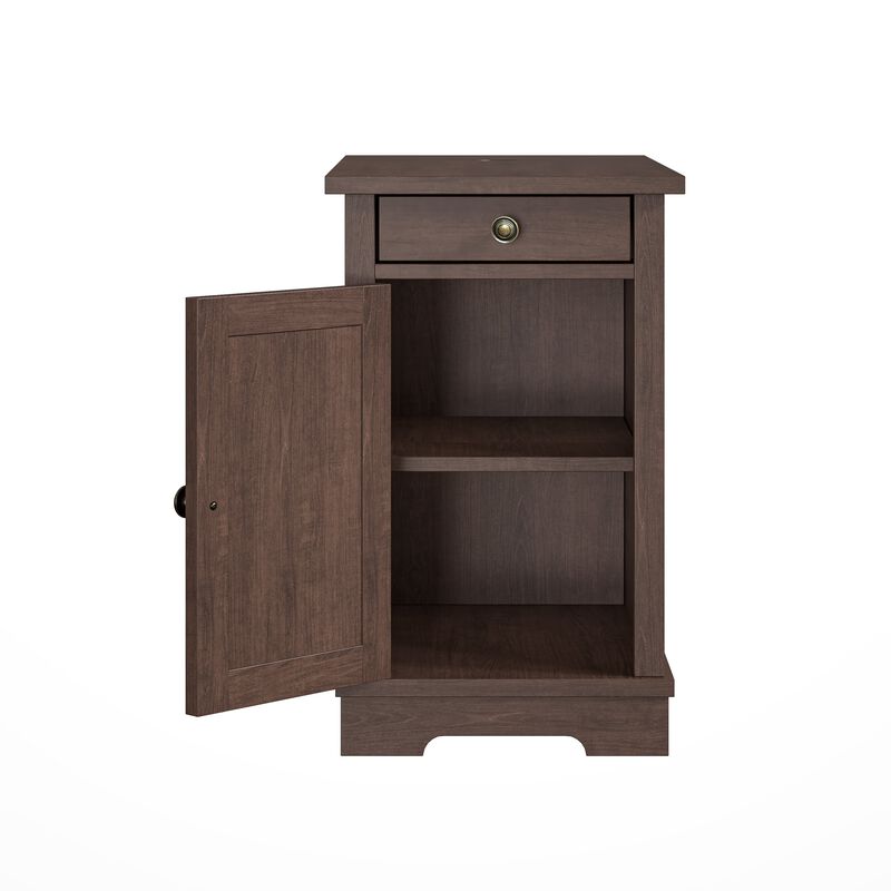 FESTIVO Classic Charging End Table w/ USB Ports & Storage