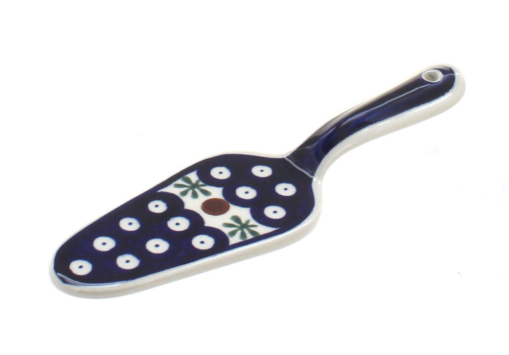 Blue Rose Polish Pottery Grapes Cake Server