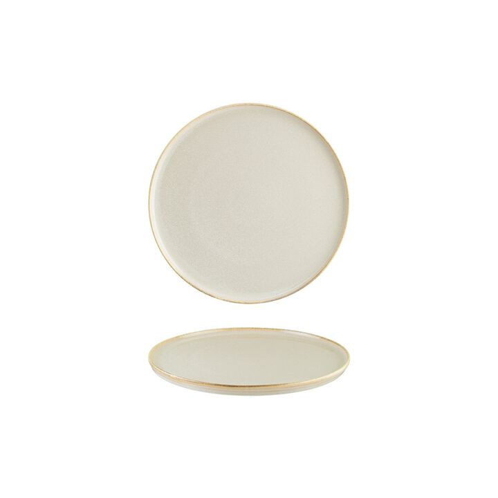 Sand dia.8.75" Round Beige Porcelain Plate (Set of 4)