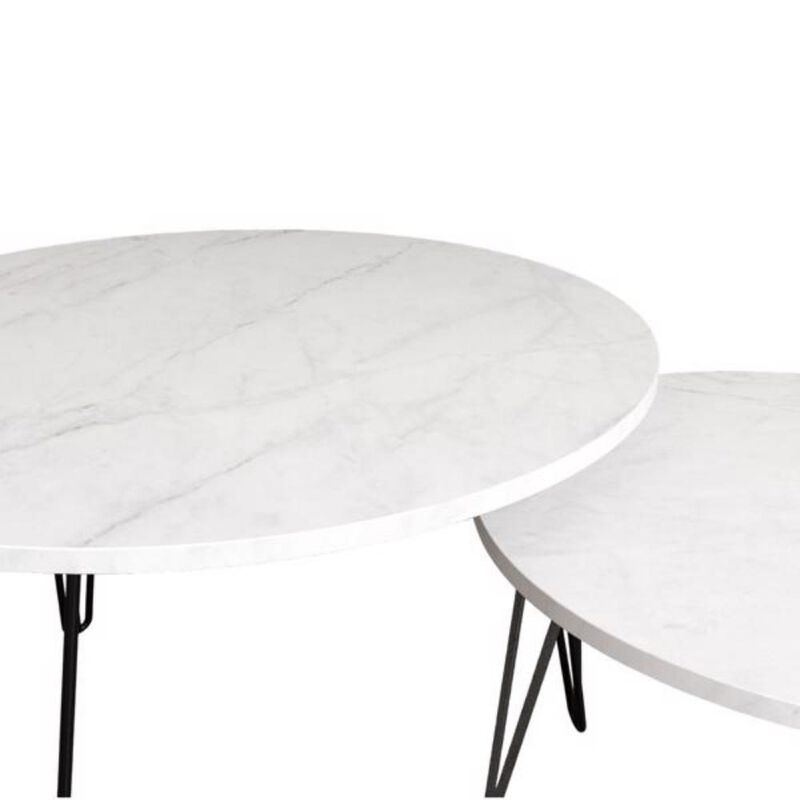 Round Nesting Coffee Table Set of 2 Versatile & Space-Saving Living Room Furniture