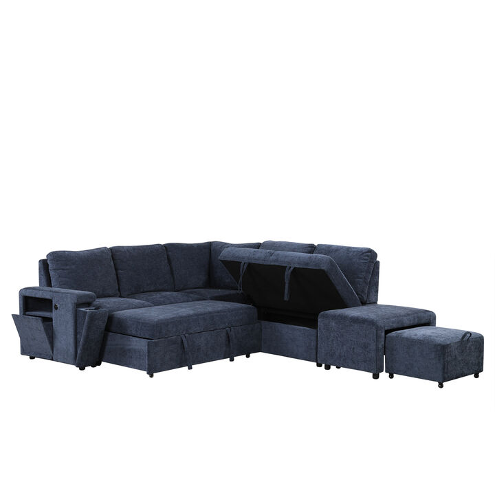 Merax  L-shaped Padded Modular Sofa with Storage