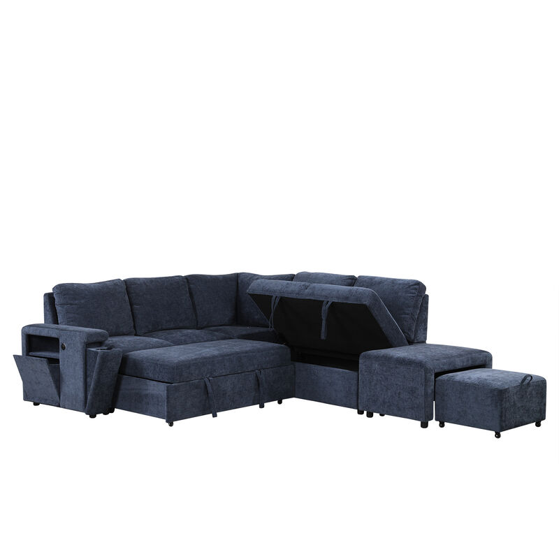 Merax  L-shaped Padded Modular Sofa with Storage