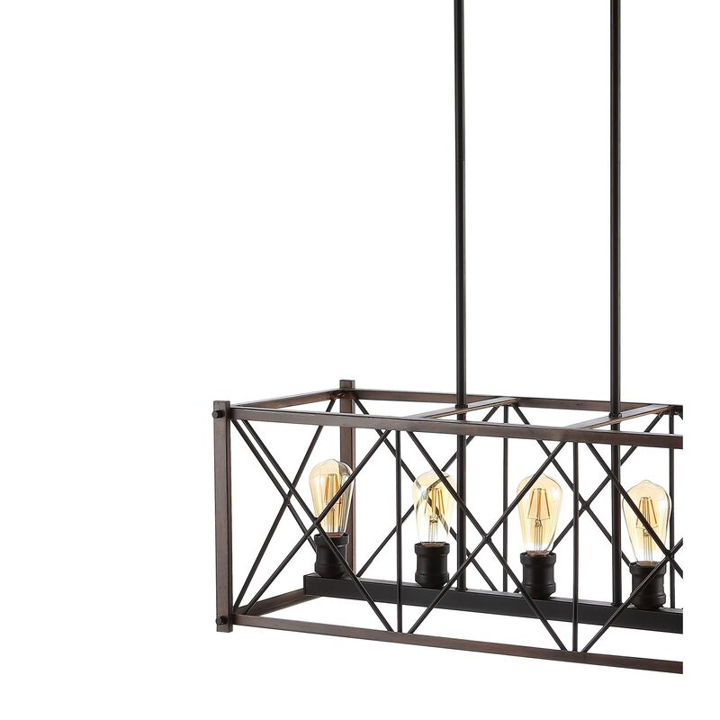 Galax 5-Light Adjustable Iron Farmhouse Industrial LED Dimmable Pendant