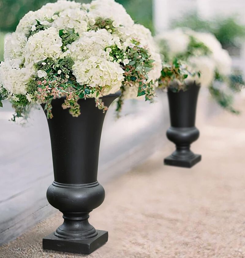 LuxenHome Black Finish Urn Planter (Small)