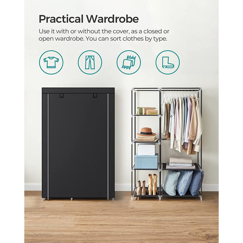 Clothes Storage Organizer with Hanging Rail
