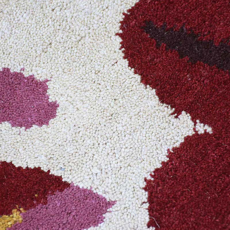 RUGSOTIC CARPETS HAND TUFTED WOOL ECO-FRIENDLY AREA RUGS  - 10'x13', Rectangle Shape, Cream, Floral Modern Design, High Pile Thick Handmade Anti Skid Area Rugs for Living Room, Bed Room (K00504)
