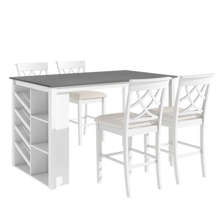 Merax 5-piece Solid Wood Dining Table Set