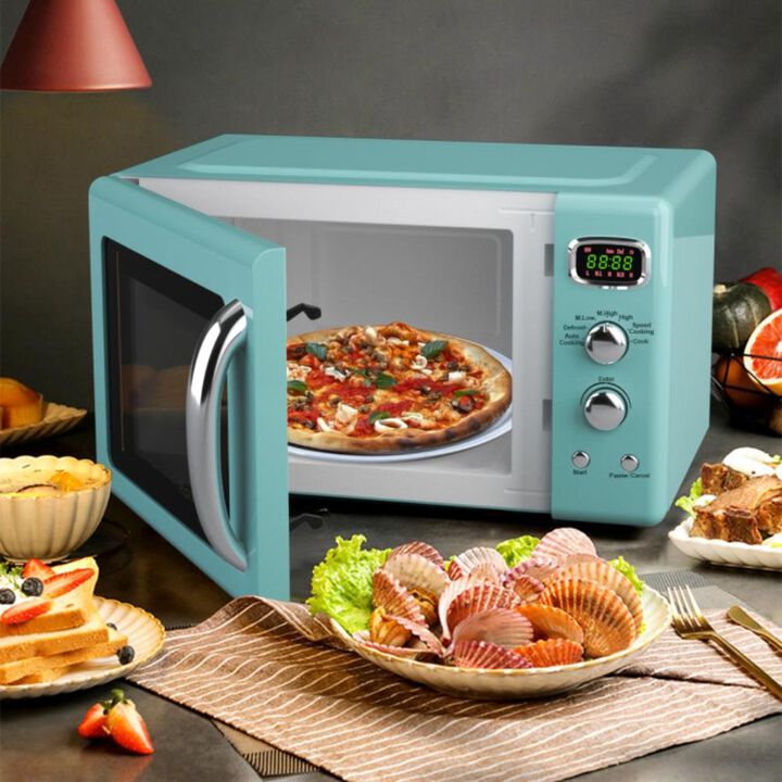 Costway 0.9 Cu.ft Retro Countertop Compact Microwave Oven
