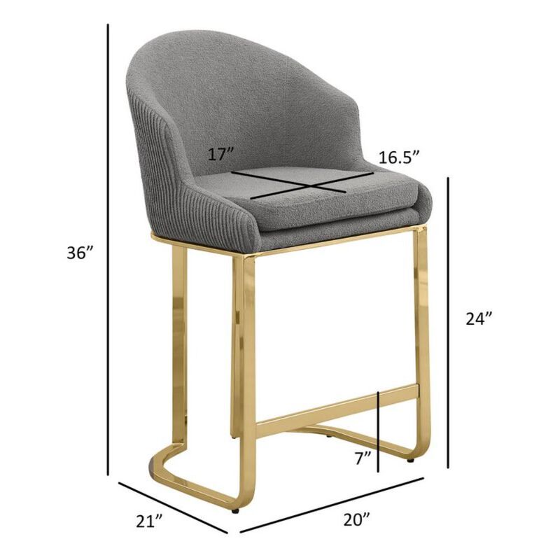 Best Quality Furniture Gray With Gold Counter Height, Set Of Two