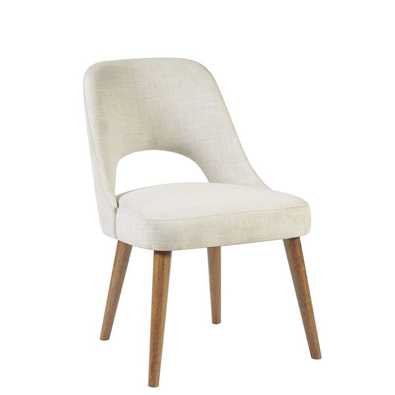 Starlight Canyon Home Beige Upholstered Side Chairs with Rubber Wood Legs – Set of 2 for Dining