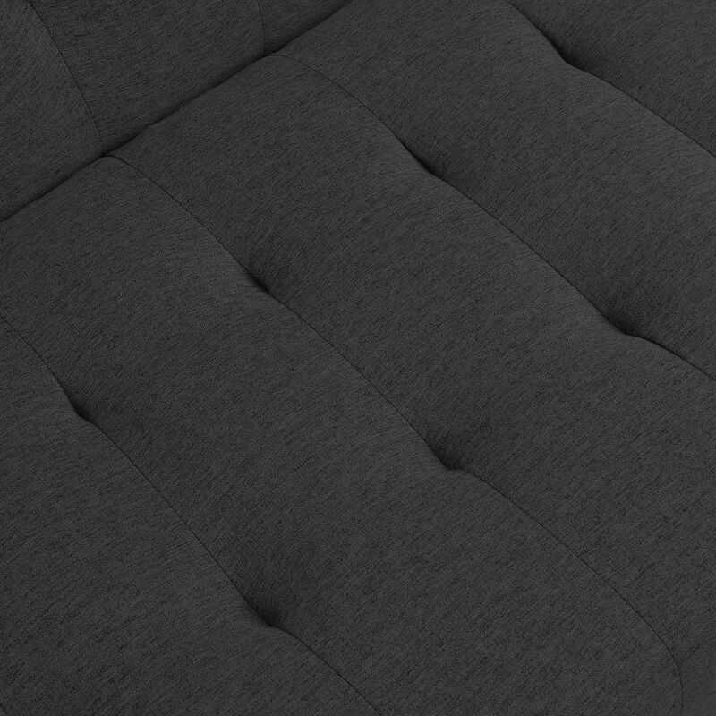 Wood Frame, Stainless Leg, Futon, Sofa Bed Black
