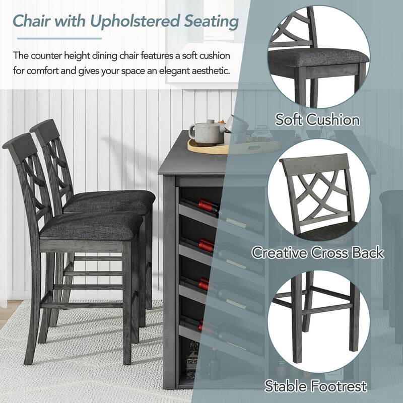 Merax 5-piece Solid Wood Dining Table Set