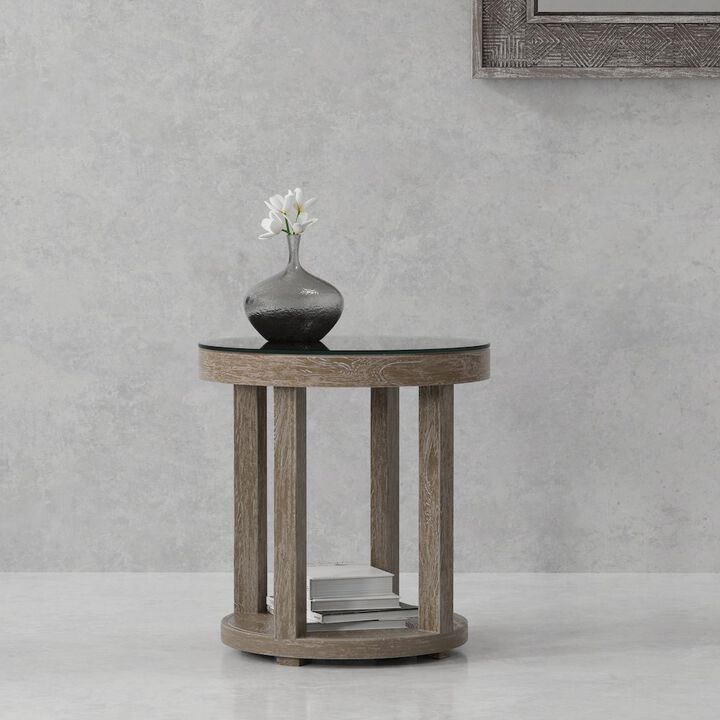 Parker House Furniture Parker House Crossings Serengeti Round Glass Top End Table