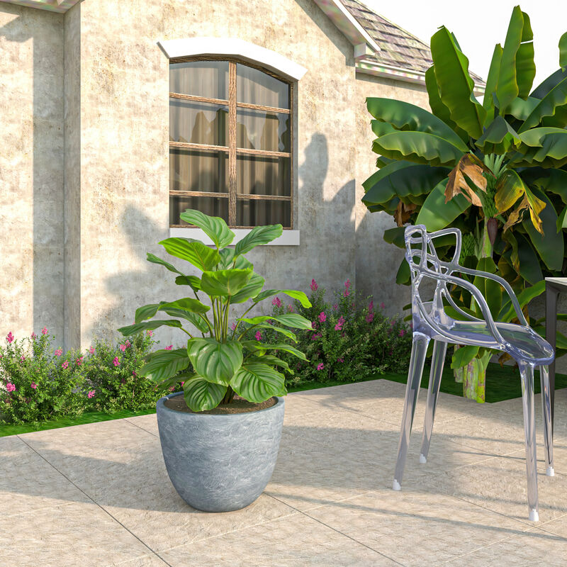LeisureMod Dahlia Series Fiberstone ans MgO Clay 14" Planter