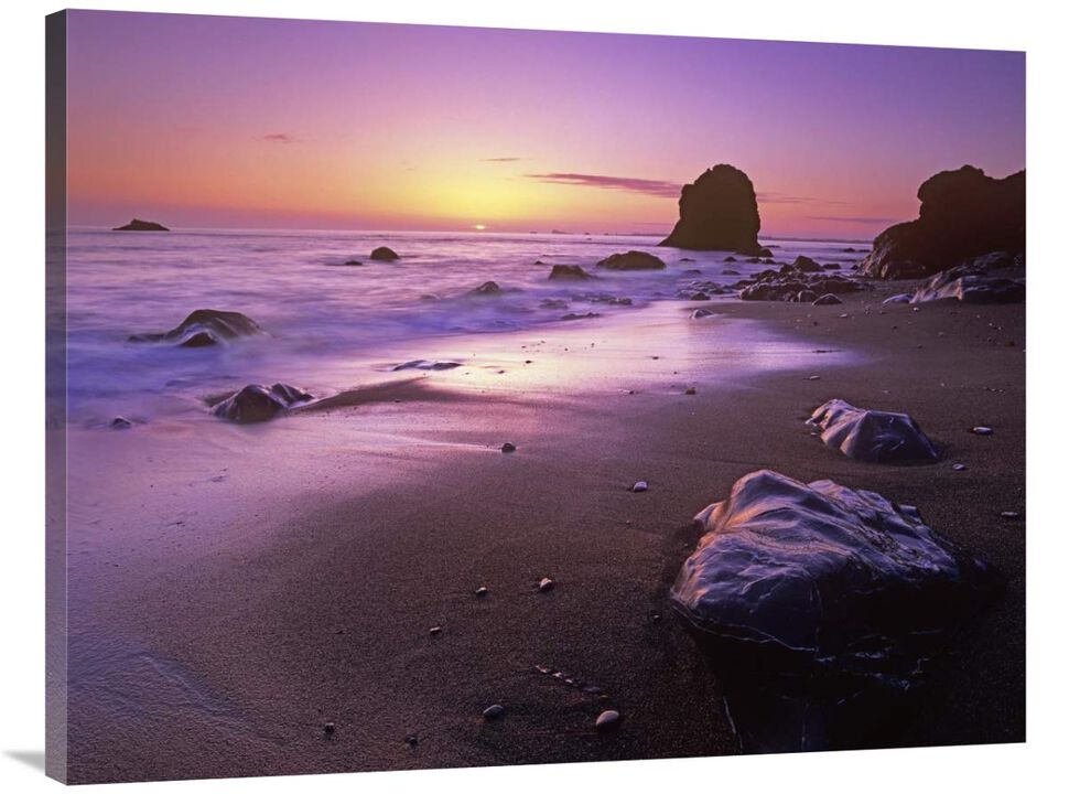 Enderts Beach at sunset, Redwood National Park, California-Canvas Art-40x30