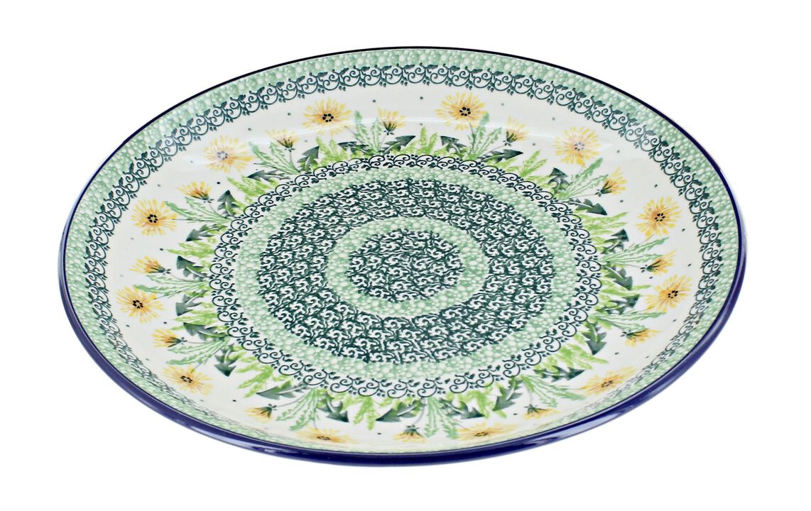 Blue Rose Polish Pottery Summer Blooms Dinner Plate