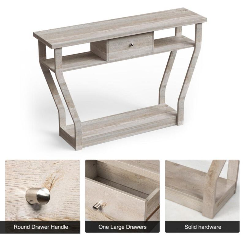 Hivvago Console Hall Table with Storage Drawer and Shelf