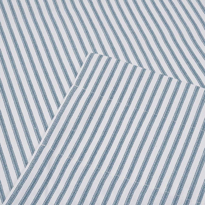 Ellis Curtain Plaza Classic Ticking Stripe Printed on Natural Ground Tailored Panel Pair with Tiebacks