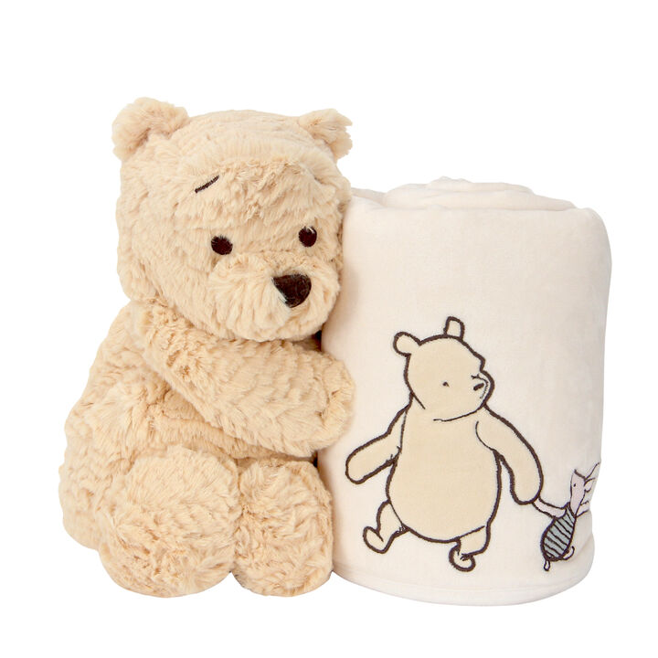 Lambs & Ivy Disney Baby Classic Winnie the Pooh Blanket & Plush Baby Gift Set