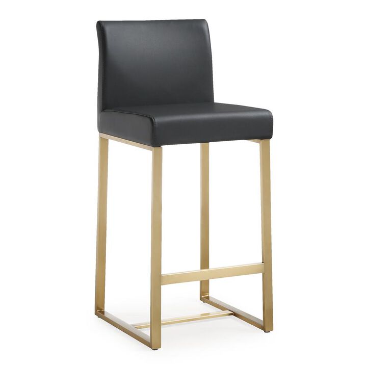 Belen Kox Contemporary Black and Gold Steel Counter Stool (Set of 2), Belen Kox