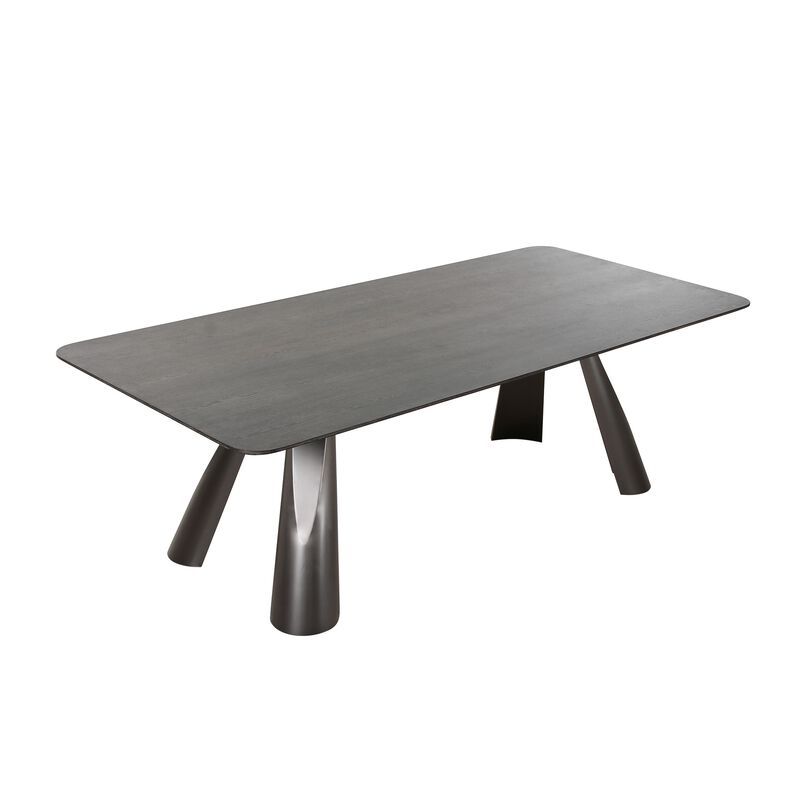 Pasargad Home Novara Design Dark Brown Rectangle Dining Table, 94.5"W