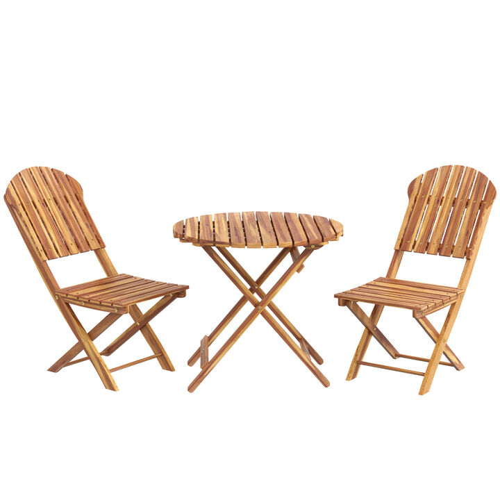 Charming Acacia Wood Patio Bistro Set for Brunch and Beyond