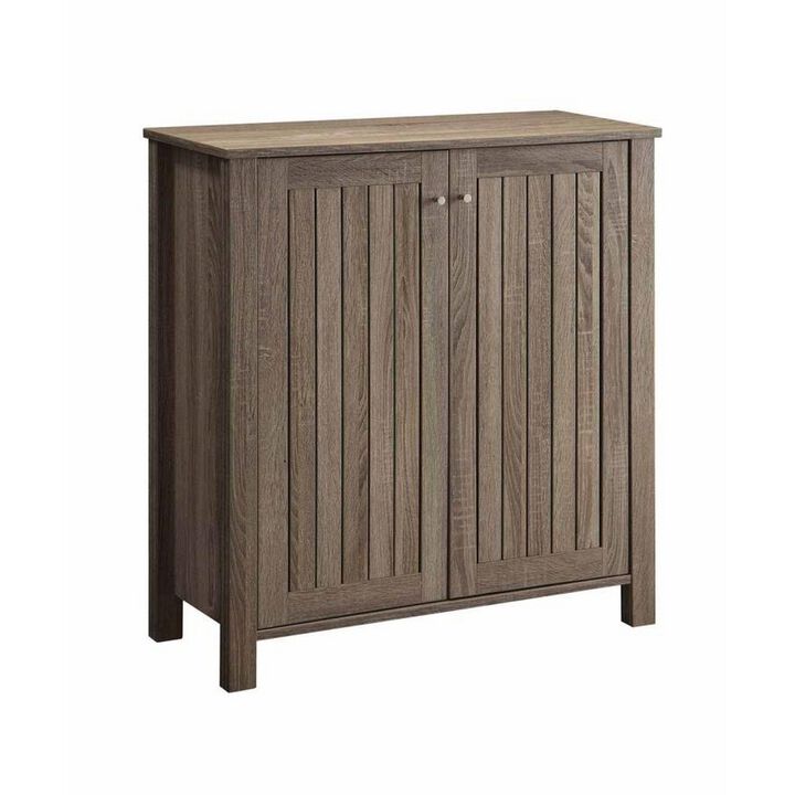 Sophisticated Wooden Shoe Cabinet, Gray-Benzara