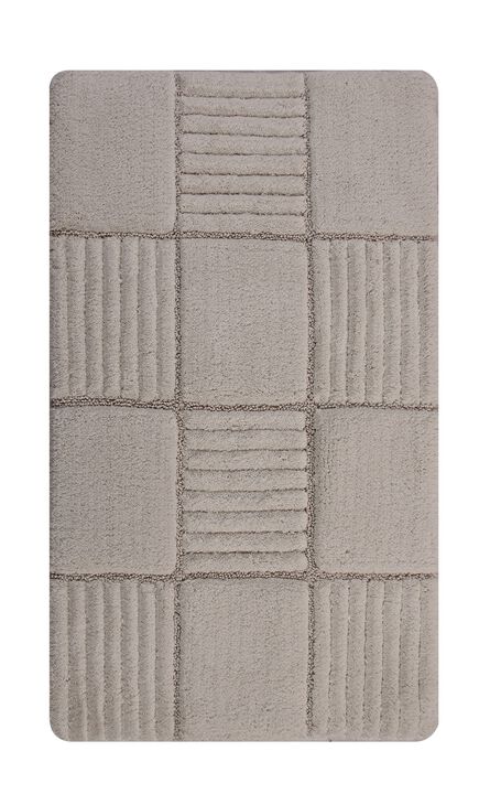 Knightsbridge Chakkar Board 220 GSF Non Skid Back Bath Rug 17 x 24 - White