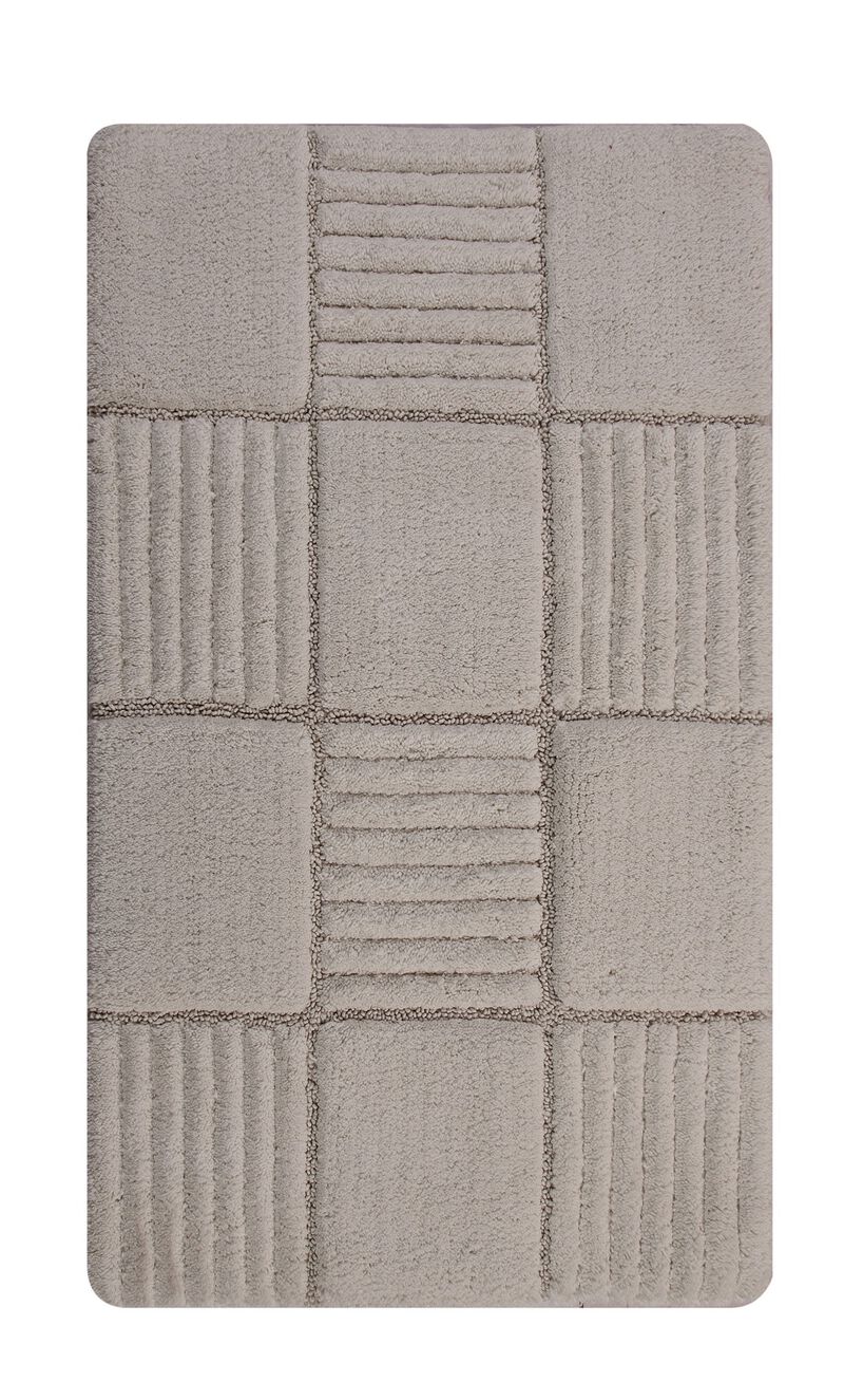 Knightsbridge Chakkar Board 220 GSF Non Skid Back Bath Rug 17 x 24 - Ivory