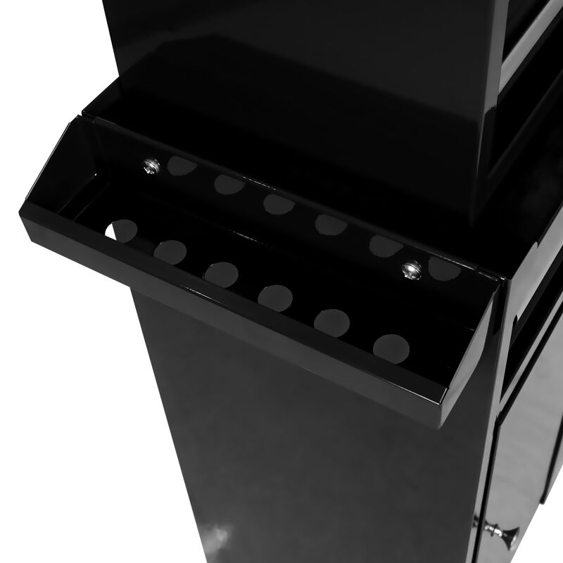 Detachable 5 Drawer Tool Chest With Bottom Cabinet And One Adjustable Shelf-Black