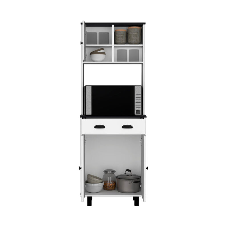 Kitchen Pantry Naomi, Kitchen, White / Black