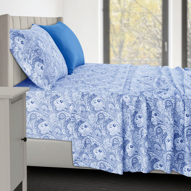 Lux Decor Collection Bed Sheets - Brushed Microfiber Paisley Sheet Set