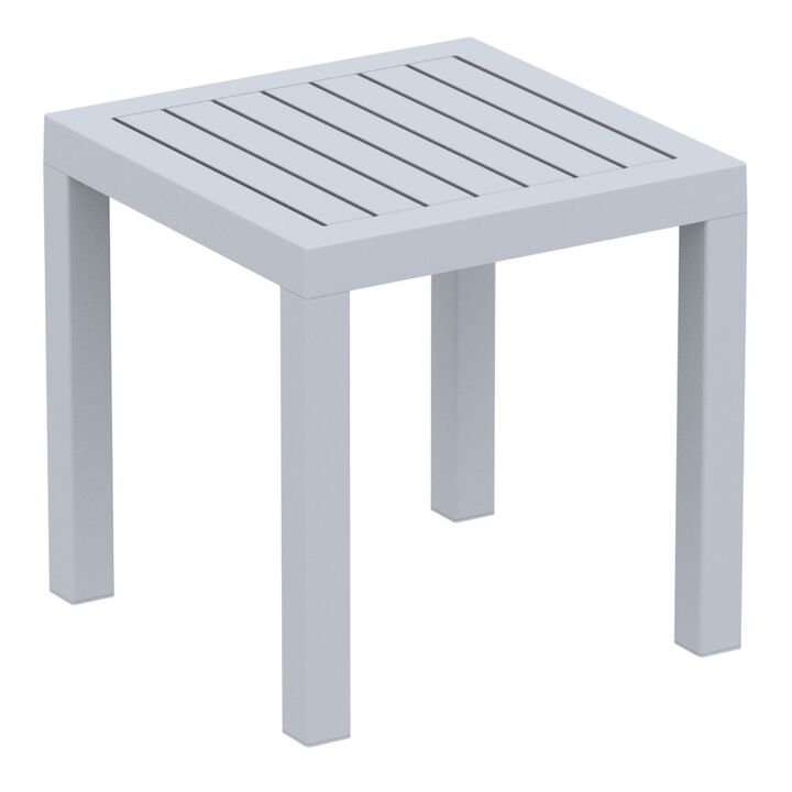 18" Black Patio Square Side Table with Drain Hole