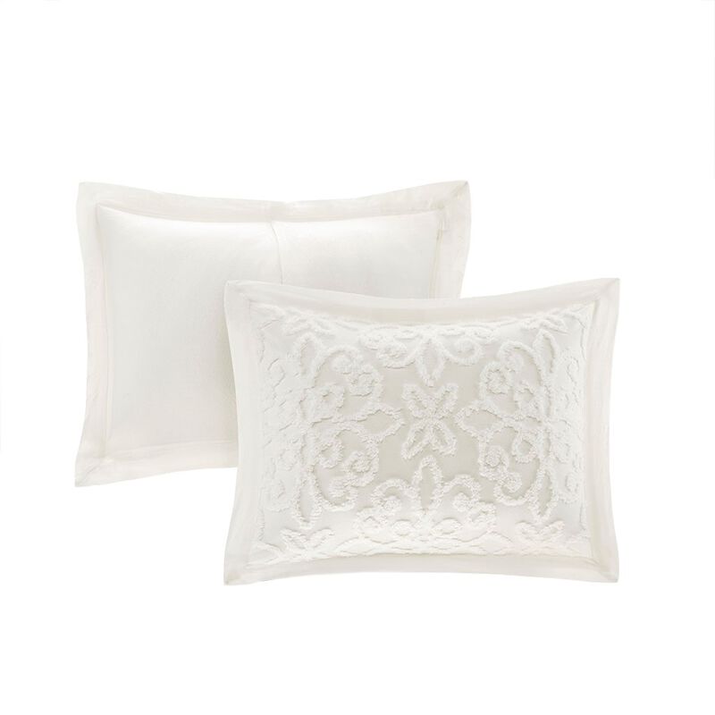 Gracie Mills Eldridge 3-Piece Tufted Chenille Floral Medallion Bedspread Set
