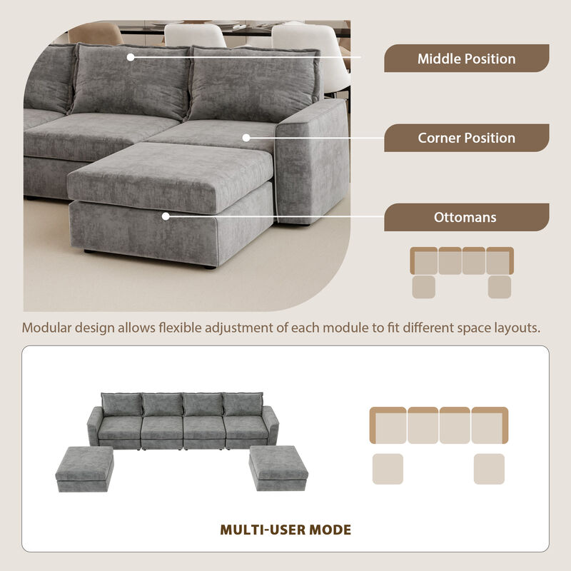 Merax Chenille Modular Sectional Sofa