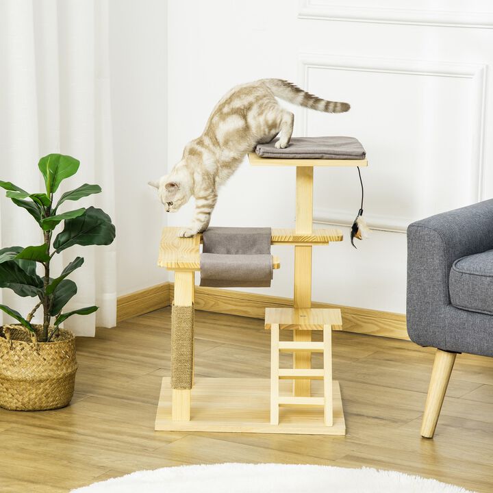 Natural Cat Playground: 25.5" Kitty Activity Center with Ladder