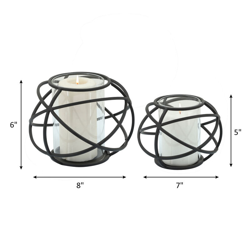 6" Orb Candle Holder Set