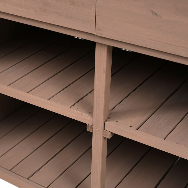 Merax Fir Wood 65inch Garden Potting Bench Table
